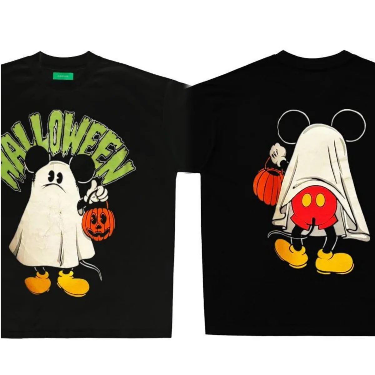 

Хэллоуин ограниченное количество Дисней Микки винтажная летняя свободная мужская и женская хлопковая футболка с короткими рукавами для пар Kawaii одежда