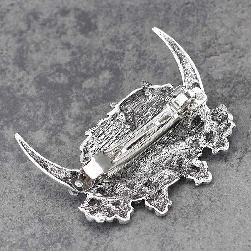 1 قطعة تصميم إبداعي رائع شخصي رائع ثلاثي الأبعاد الذئب المرأة دبوس الشعر فايكنغ ريترو الذئب الأسنان على شكل عصا الشعر #2