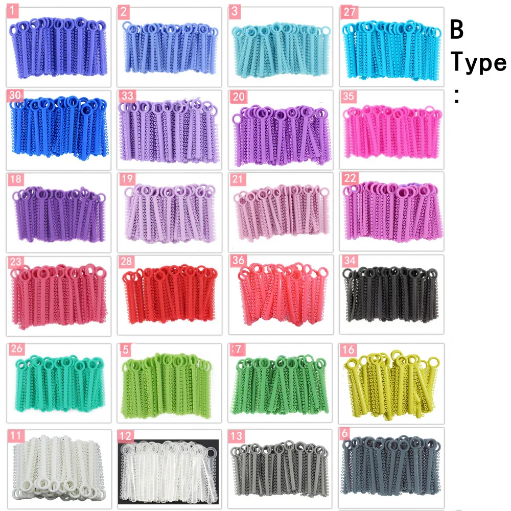 1040Pcs/40Sticks Dental Orthodontic Ligature Ties Elastic Rubber Bands Ring For Teeth Braces Brackets Dentist Treatment Ligating