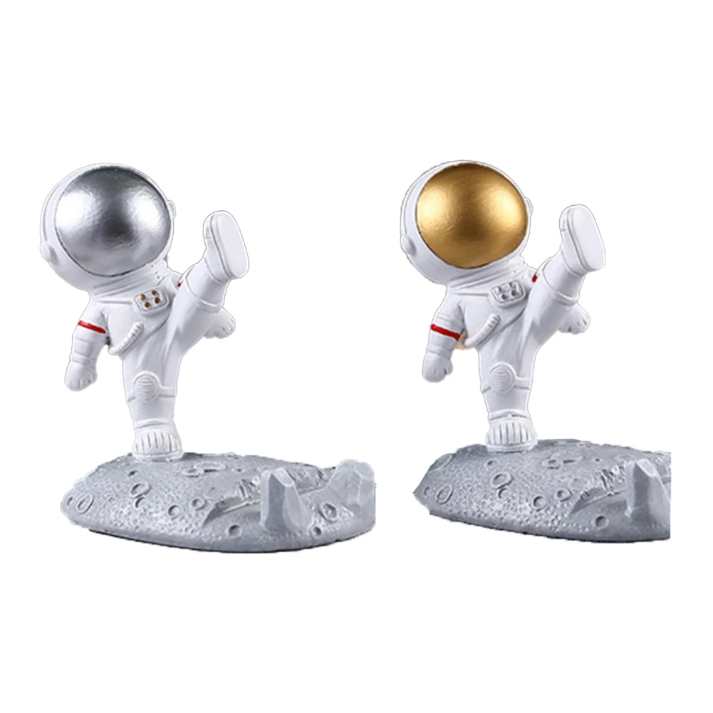 

HOT-2PCS The Astronaut Phone Stand Holder Table Decoration Bedside Desktop Creative Furnishings