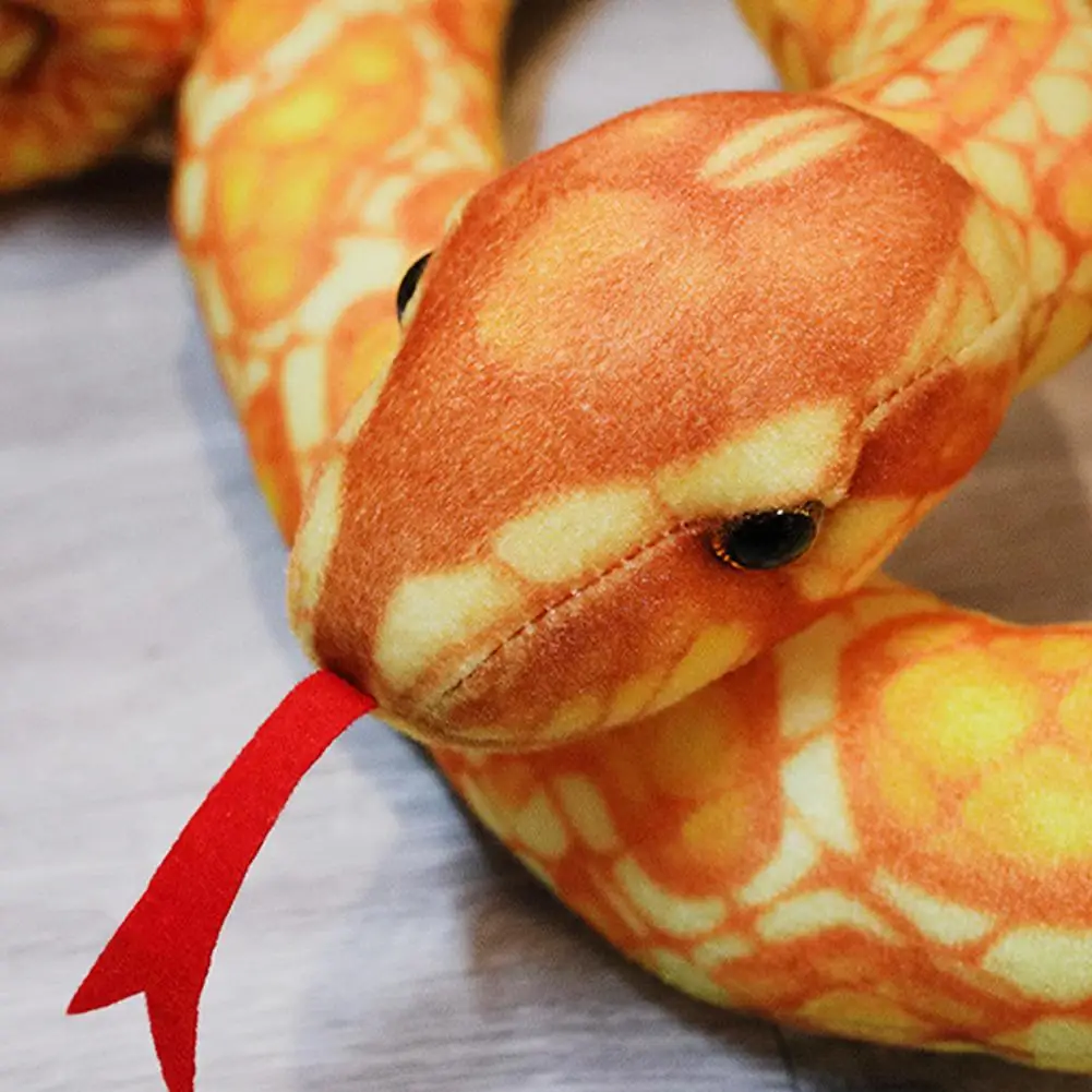 110/160cm Simulation Snake Plush Toy Hand-sewn Snake Doll Gift Creative Funny Plush Pillow Sofa Decoration Sleeping Companion