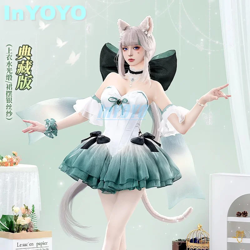 InYOYO Lynette Cosplay Game Genshin Impact Costume Waltz Gorgeous Elegant Formal Dress Halloween Party RolePlay Clothing New