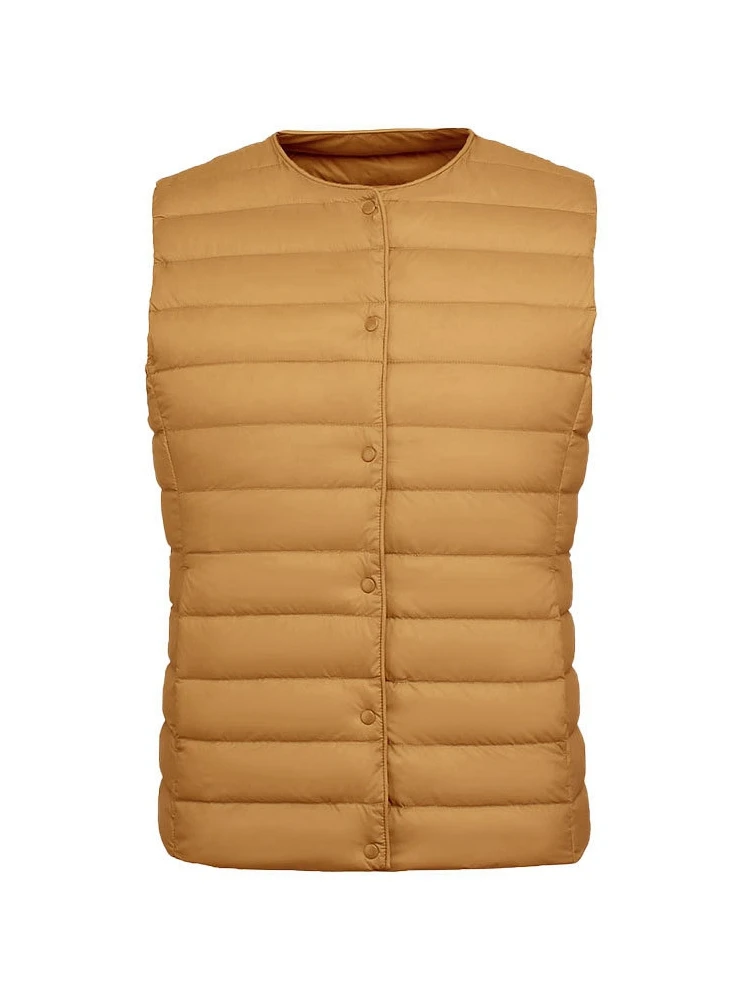 

Winter New 90% Matt Fabric Women Warm Vests Ultra Light Down Vest Women Two Ways Waistcoat Portable Warm Sleeveless Tops