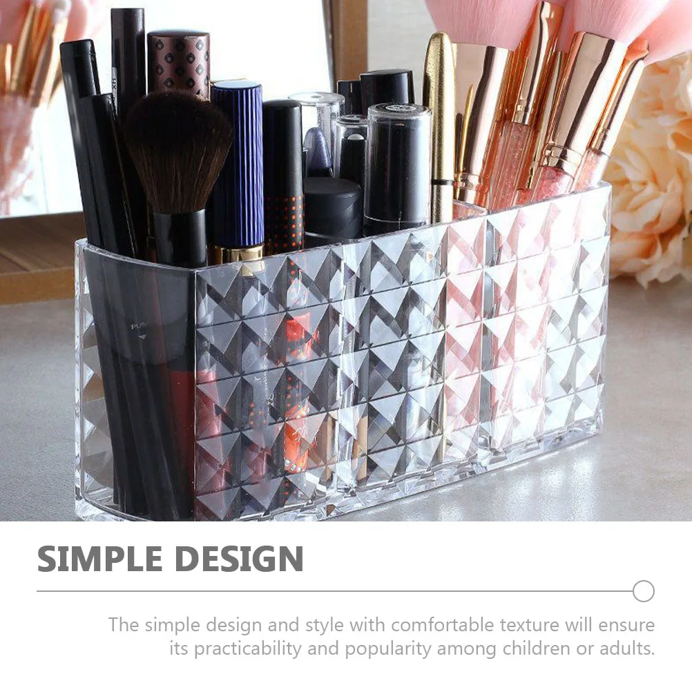 

Diamond Pattern Storage Box Pencil Holder Desktop ganizer for Makeup Brushes Cosmetics Pen Cups Large Capacity Smooth