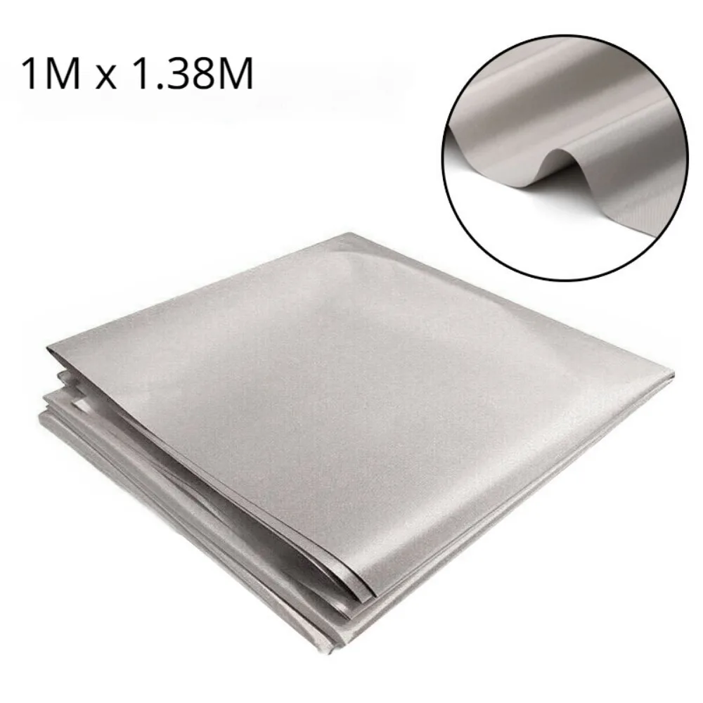 EMF Radiation Shielding Fabric, Conductive RFID Faraday, Anti-radiation Fabric for Refrigerator Bag, Curtain Cloth, 1m * 1.38m