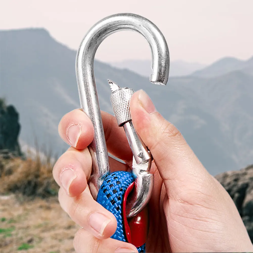 10 مللي متر حبل تسلق الصخور مع 2 خطاف في الهواء الطلق ثابت حبل تسلق الجبال حبل للهروب من الحرائق سيارة الإنقاذ #1