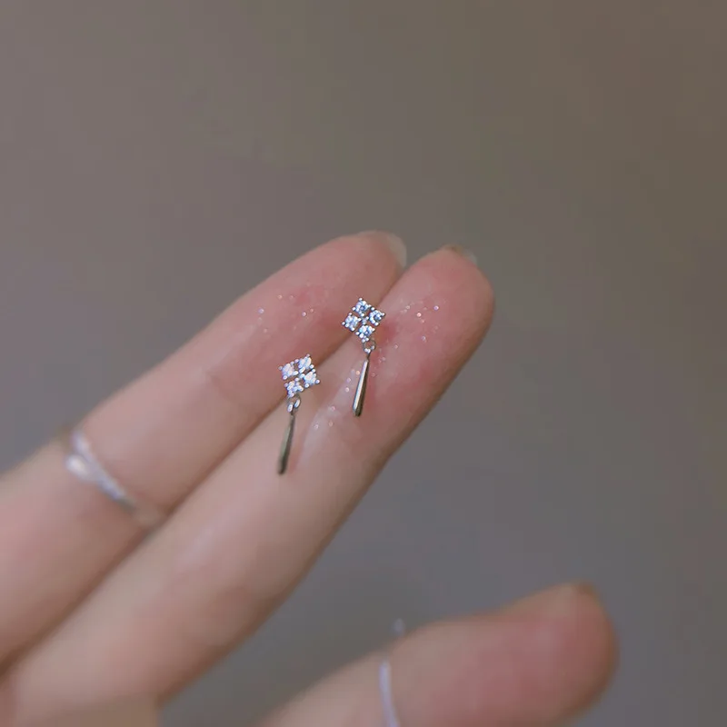 Sweet Golden Zircon Pendant Tassel Earrings for Women Romantic Wedding Party Jewelry Valentine\'s Day Gift