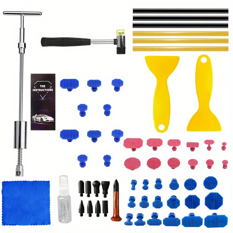 Car Dent Repair Kit, Get Professional Results With Our Metal T-Handle Puller and Plastic Glue Tabs! (Without a Glue Gun)