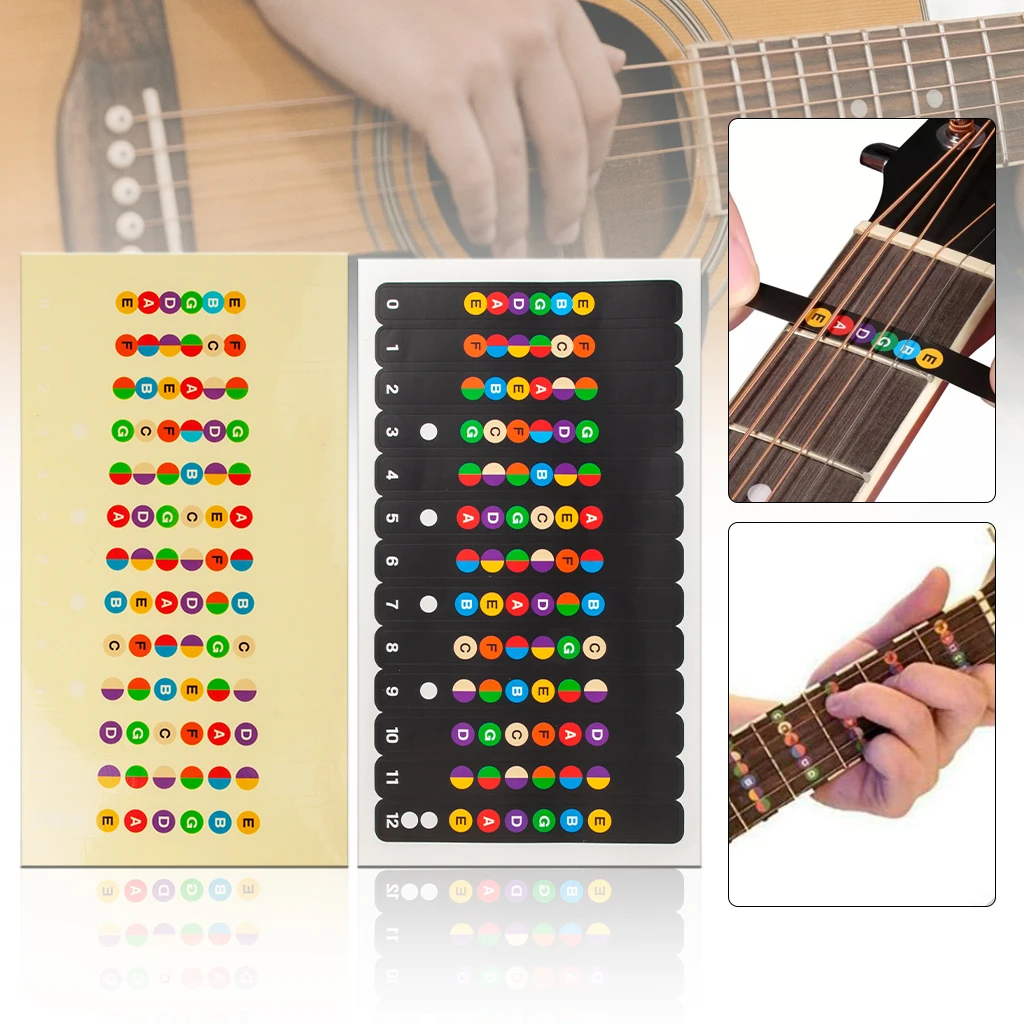 

Guitar Fretboard Notes Map Labels Sticker Fingerboard Fret Decals for 6 String Acoustic Electric Guitarra