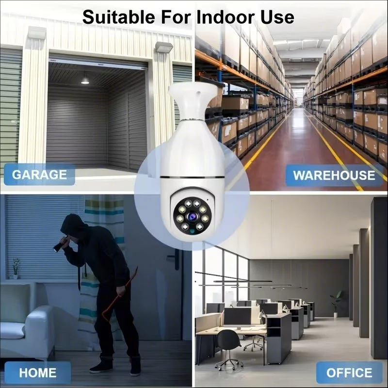 E27 Bulb Wifi Surveillance Camera Wireless Night Vision HD Automatic Human Tracking Security Baby Monitor Zoom Full Color Video
