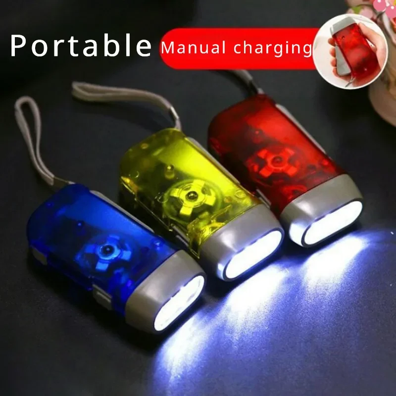 

Mini Flashlight Hand Pressure Rechargeable Self-Powered Manual Power Generation Flashlight Camping Night Riding