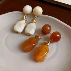 Vintage Irregular Resin Drop Dangle Earrings For Women Girls New In Geometric Water Droplet Earrings Wedding Ear Jewelry K-