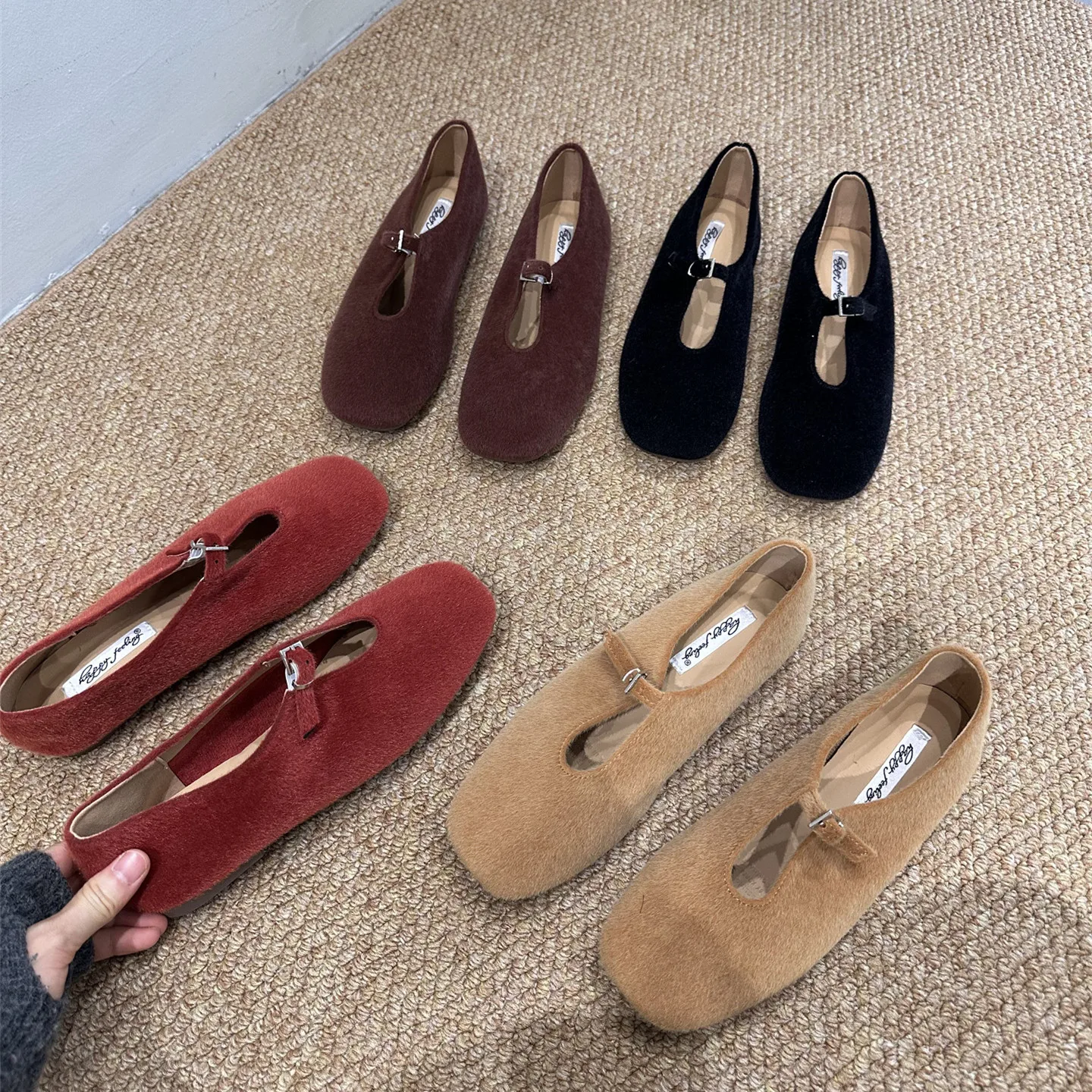 

Bailamos 2025 New Brand Women Flats Round Toe Shallow Slip On Ladies Casual Ballet Shoes Soft Leather Eelgant Dress Shoes Mujer