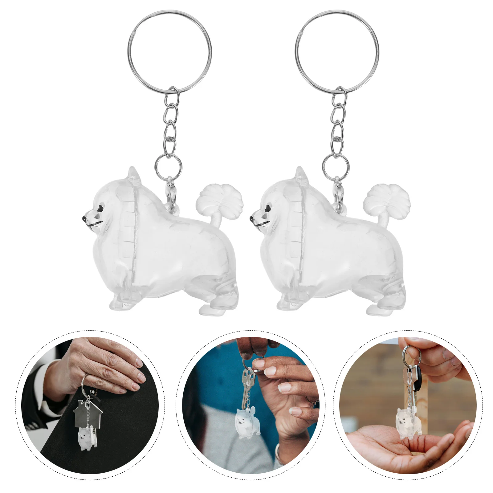 

2Pcs Pet Hair Keepsake Keychain Versatile Use Pet Memorial Present Dog Cat Hair Storage Box Cherished Memories