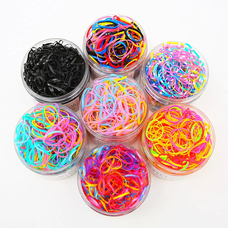 190-1000Pcs Girls Colorful Small Disposable Rubber Bands Gum For Ponytail Hold Scrunchie Hair Bands Fashion Hair Accessories