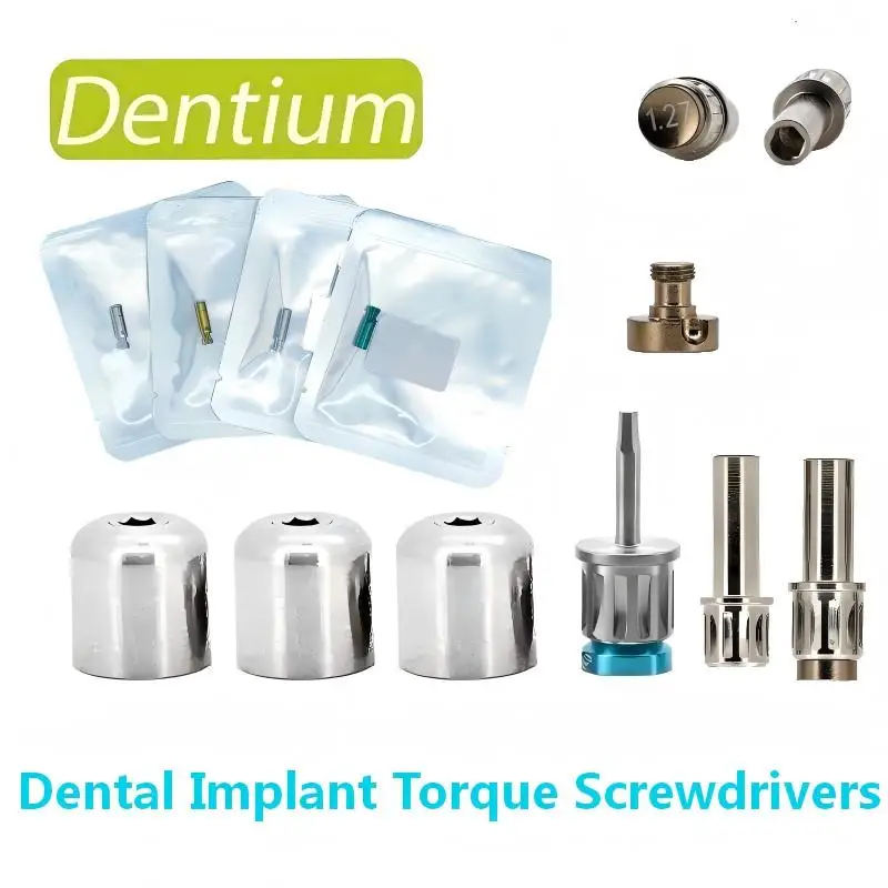 30Pcs Dentium Implant Torque Screwdriver Kit, Lab Analog & Medical Ball Cap, Dental Implant Accessories