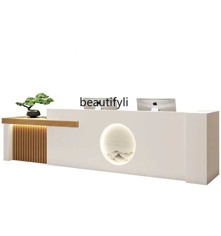 

Chinese Company Reception Desk Simple Modern Hotel Beauty Salon Cashier Training Institution Counter