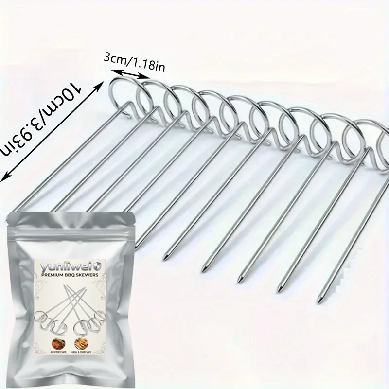 10pcs Air Fryer Oven Vertical Grill, Skewer Grill, Universal Accessories, Food Grade 304 Stainless Steel Special Baking Yunliwei