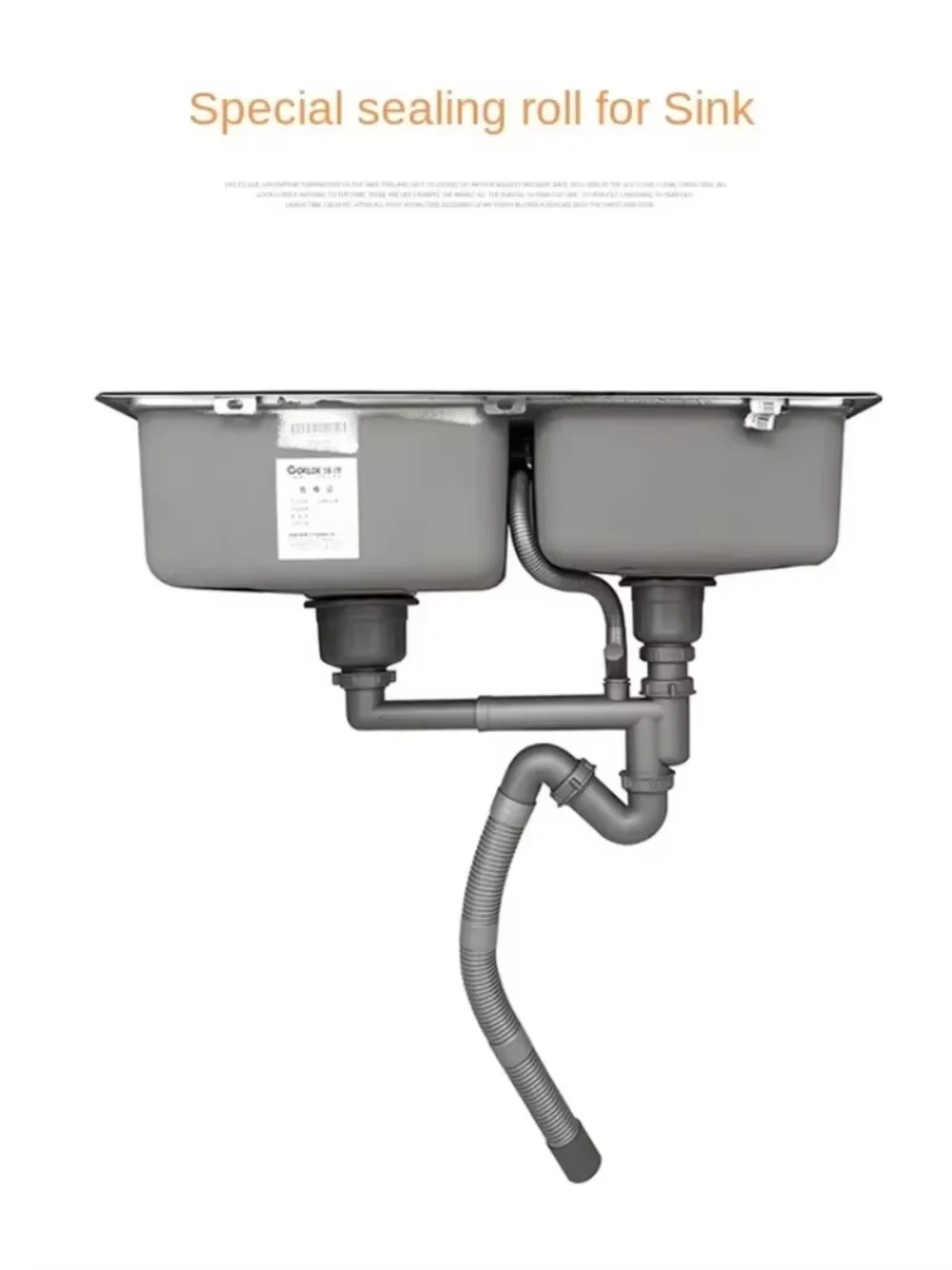JUNTA DE ALCANTARILLADO con almohadilla impermeable, accesorio para lavabo de verduras, anillo de sellado de rosca completa grande, diámetro de 11CM, tuerca de doble ranura, color blanco y negro