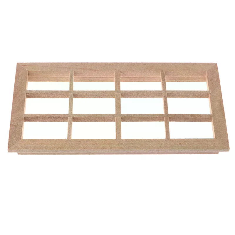 /GJ/Dollhouse Miniature Wooden 12-pane Window Frame Model Accessories Toys 1:12
