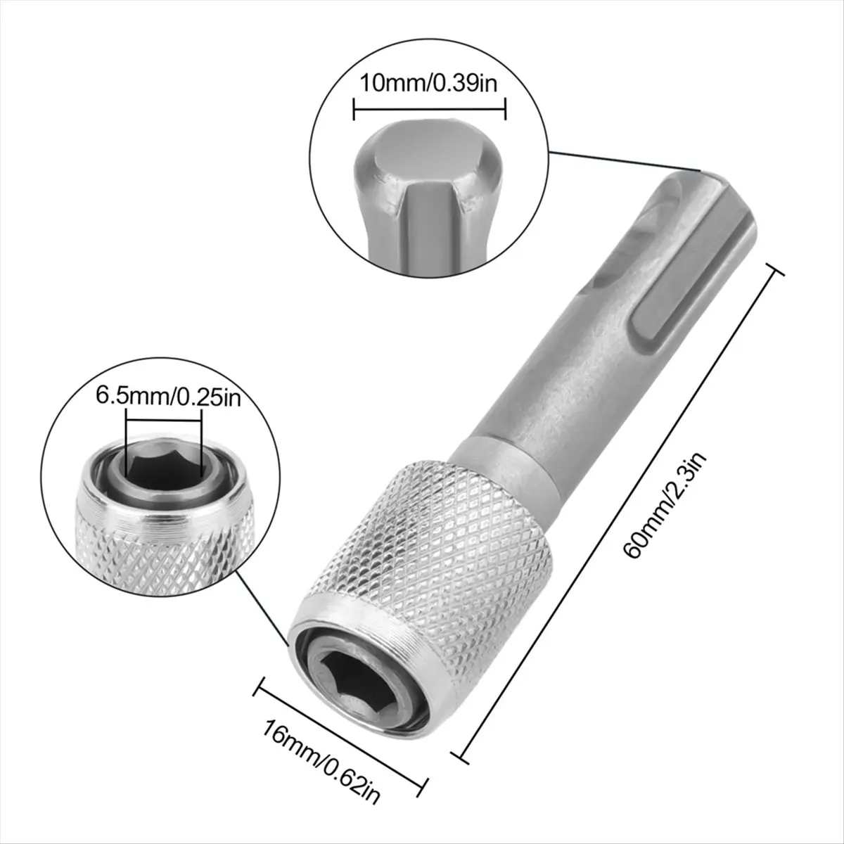 Mega Sale 5PCS SDS-Plus Drill Chuck Adapter, SDS Plus Bit Adapter to 1/4 Inch 6.35mm Hex Socket Steel Drill Holder, Drill Bit