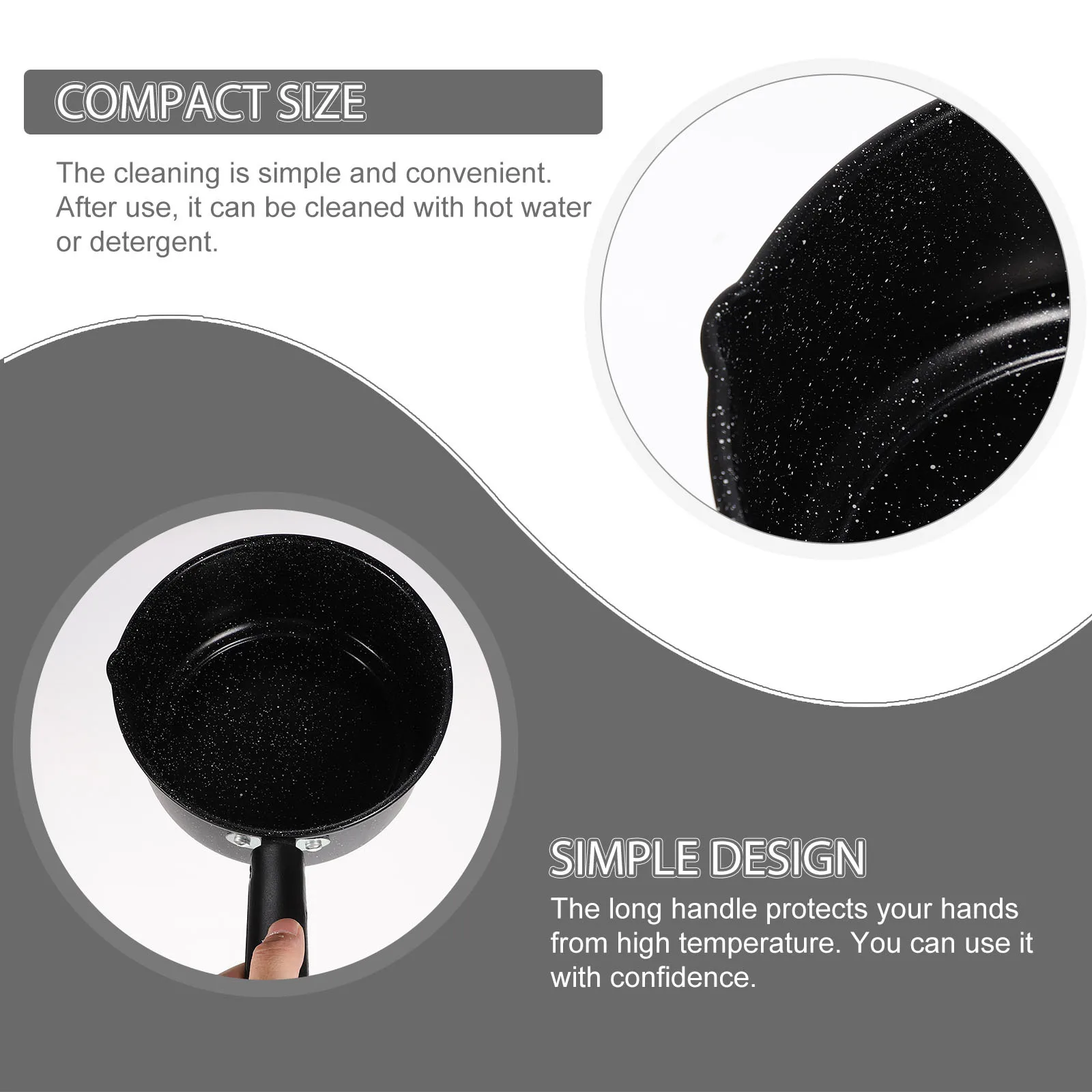 وعاء حليب غير لاصق متعدد الوظائف قدر وعاء الطبخ المنزلي خفيف الوزن مقلاة المطبخ ل حساء الحليب دقيق الشوفان #3