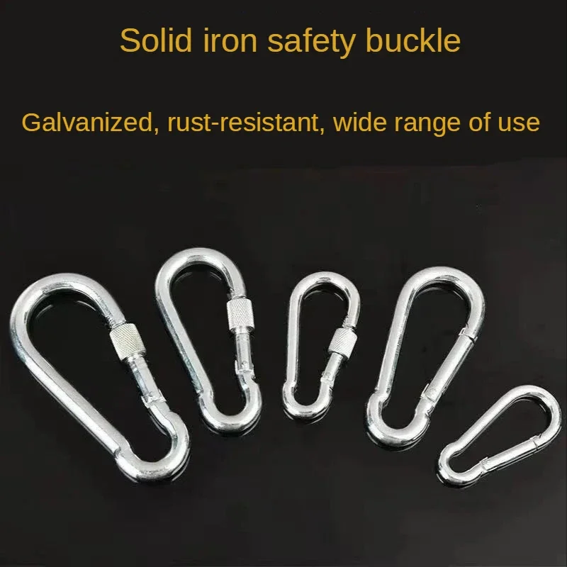 M6/M8/M10 Multifunctional 304 Stainless Steel Spring Snap Carabiner Quick Link Lock Ring Hook Snap Shackle Chain Fastener Hook