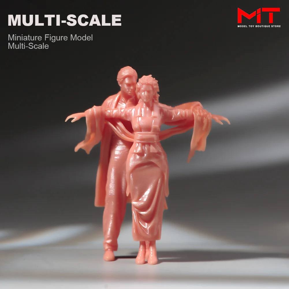 Miniatures Figurine 1/87 1/64 1/43 1/24  Lover Embracing on boat Male Female Figures Model Dolls DIY Creative Scene Props