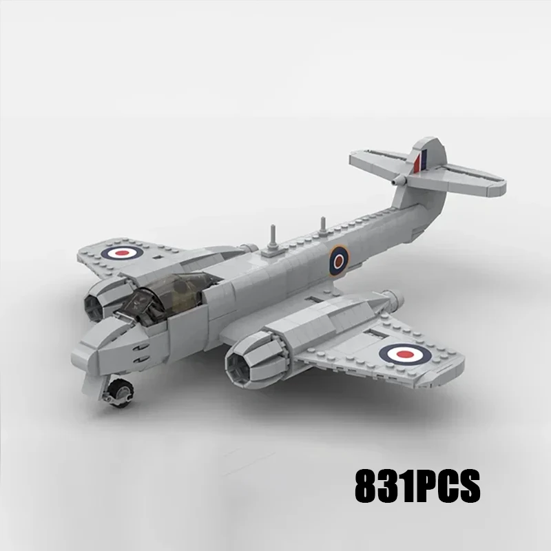 Moc Building Bricks Military Model 1:35 Meteor F Mk.4 Bomber Technology Modular Blocks Gifts Christmas Toys DIY Sets Assembly