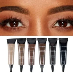 New 6Colors Natural Liquid Dyeing Eyebrow Cream Set Eyebrow Henna Mascara Eyebrow Paint Makeup Waterproof Durable Brown Tint 1PC