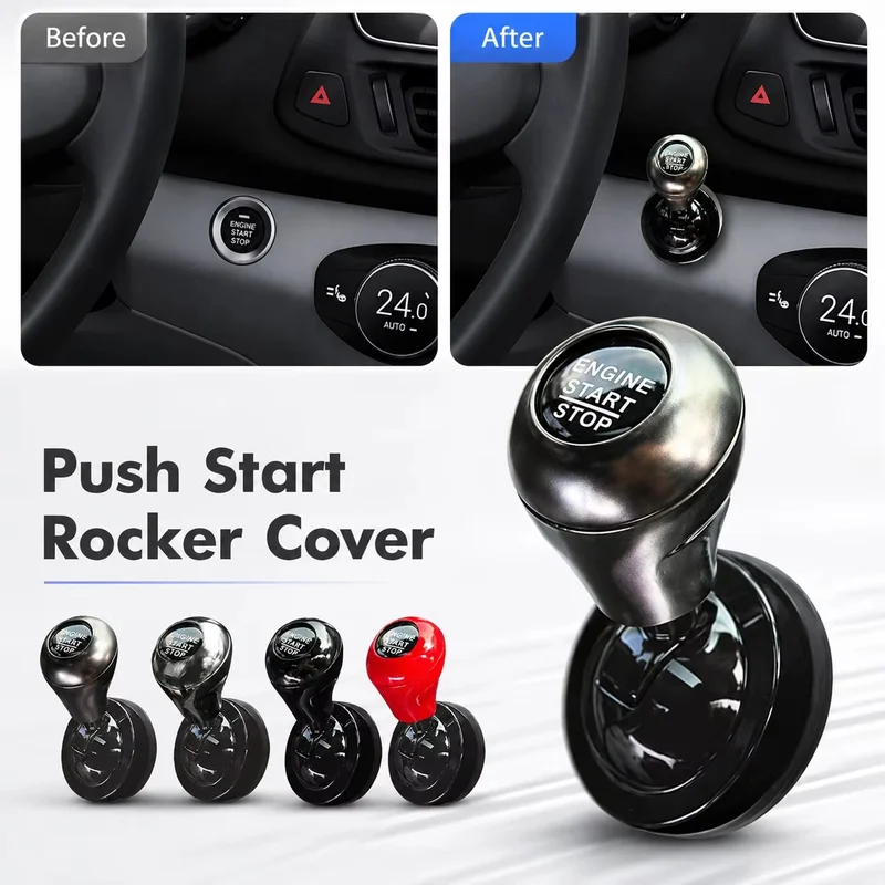 Universal Car One Touch Start Button Rocker Lever All Metal Push Start Switch Cover Retro Interior Decor Auto Gift Accessory