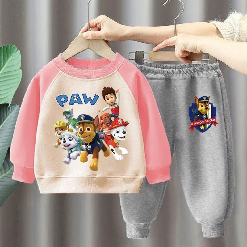 Children's Spring Autumn Clothing Sets Boys Girls PAW Patrol Long Sleeved Sweatshirts and Sweatpants 2pcs Sets Kids Tracksuits