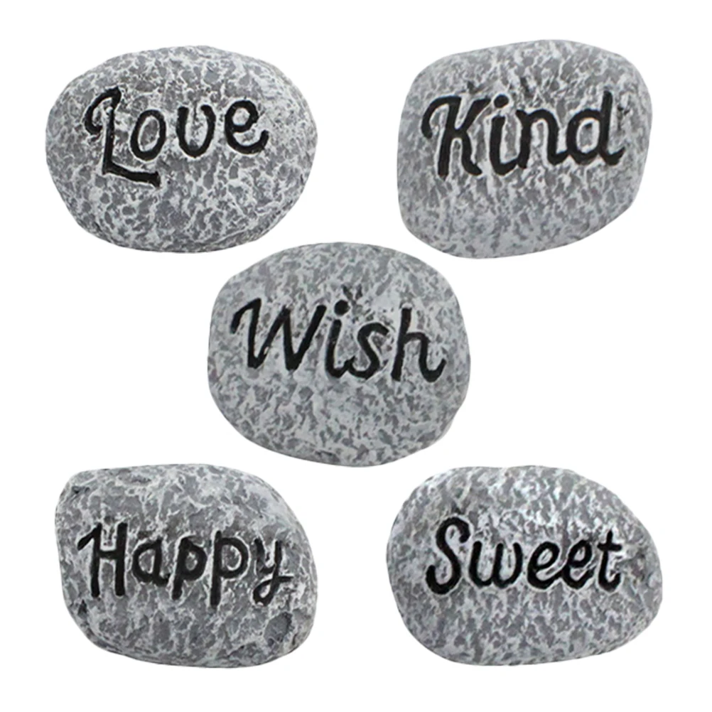 

5 Pcs Resin Stone Set Mini Bonsai Decor Pebbles Outdoor L scaping Garden Aquarium Vase Craft Creative Fish Tank Stones