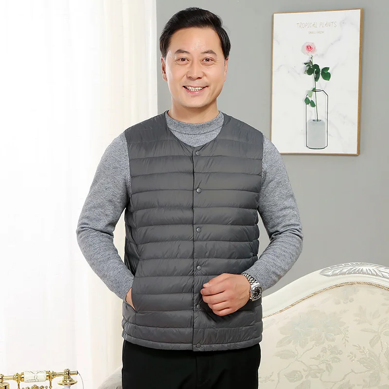 

Мужской модный высококачественный спортивный универсальный пуховый жилет для отдыха, удобный легкий дышащий жилет без рукавов с защитой от холода