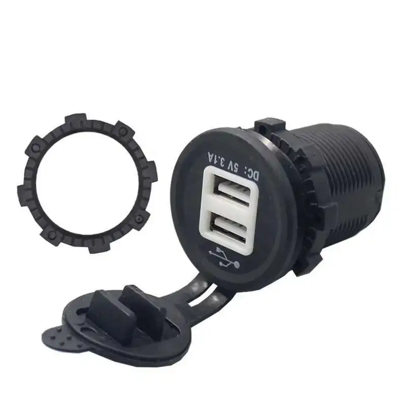 

5V 3.1A 12V Dual USB Car Charger With Panel Waterproof Power Adapter Socket Outlet For Vehicle Boat Truck Motorcycle