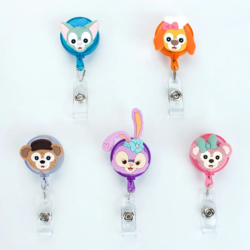 StellaLou LinaBell Duffy Cute ID Card Holder Scalable Toggle Clip Employee Card Doctor Nurse Chest Card Student Bus Card Holder