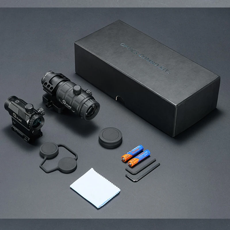 MidTen Riflescope بندقية الصيد نطاقات 3X المكبر كومبو 3 MOA نقطة حمراء الثلاثية الأبعاد ضبط السطوع التلقائي الوجه إلى الجانب #4