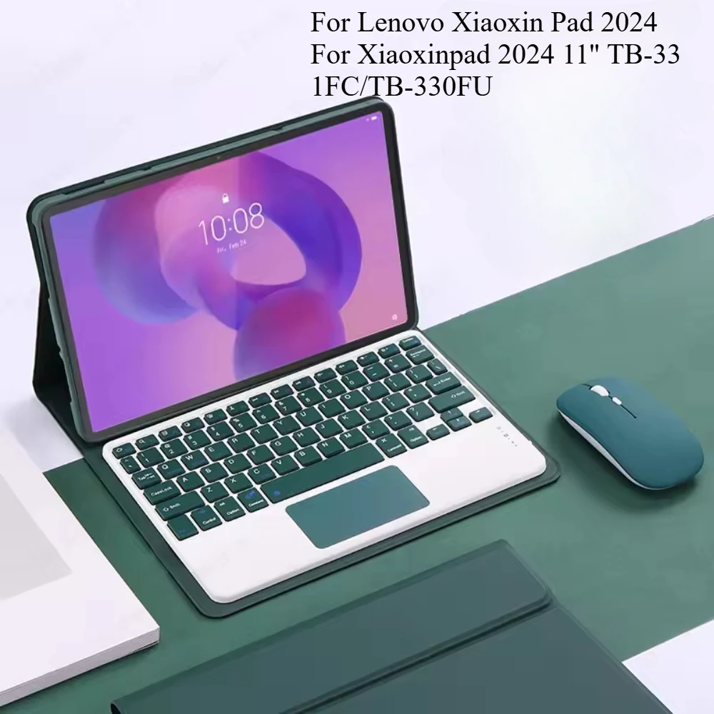 

Чехол для клавиатуры для Lenovo Xiaoxin Pad 2024 11 дюймов TB-330FU TB-331FC, съемная клавиатура BT для Lenovo Tab M11 11 дюймов Funda
