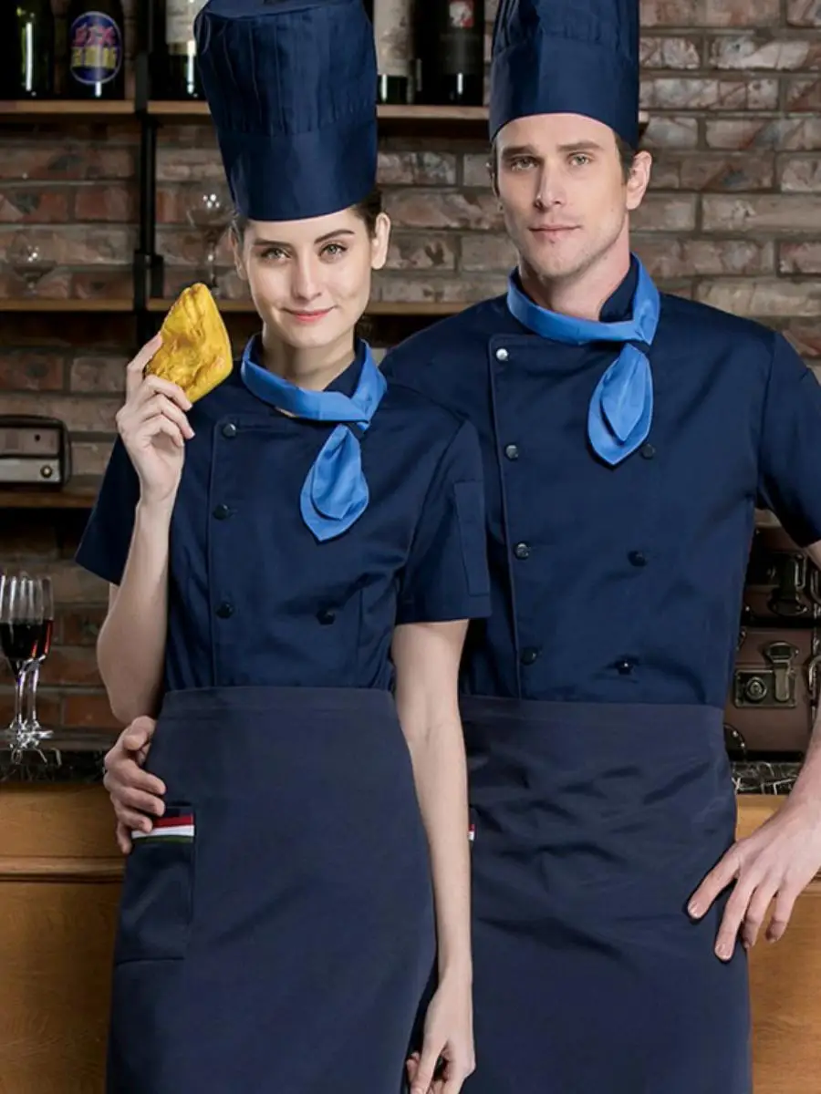 

ort Sve Chef orm Thin Summer Workwear Kitchen M Chef Clothing Anti-Stain Easy Care Cotton Blend Fabric Workwear