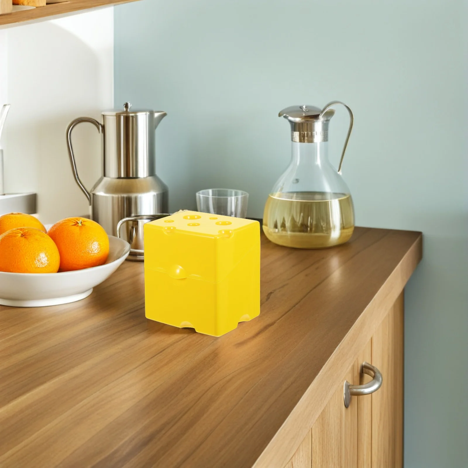 

Refrigerator Cheese Crisper Sliced Container Large Storage for Slices Butter Plastic Holder Yellow Containers Travel