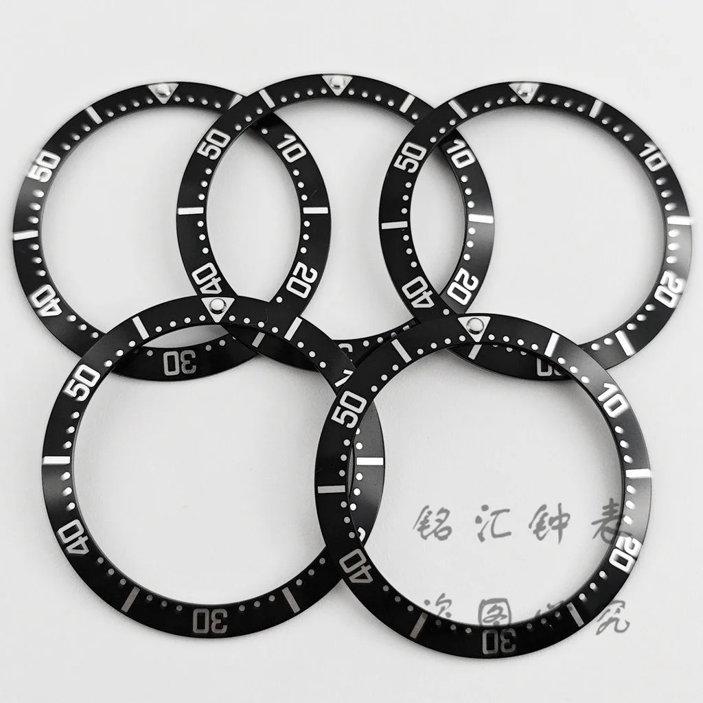 High Quality NH35 38mm Black Aluminum Bezel Sloping Diving Watch Insert Watch Replace Watch Bezel Inserts Ring NH35 Mod Part
