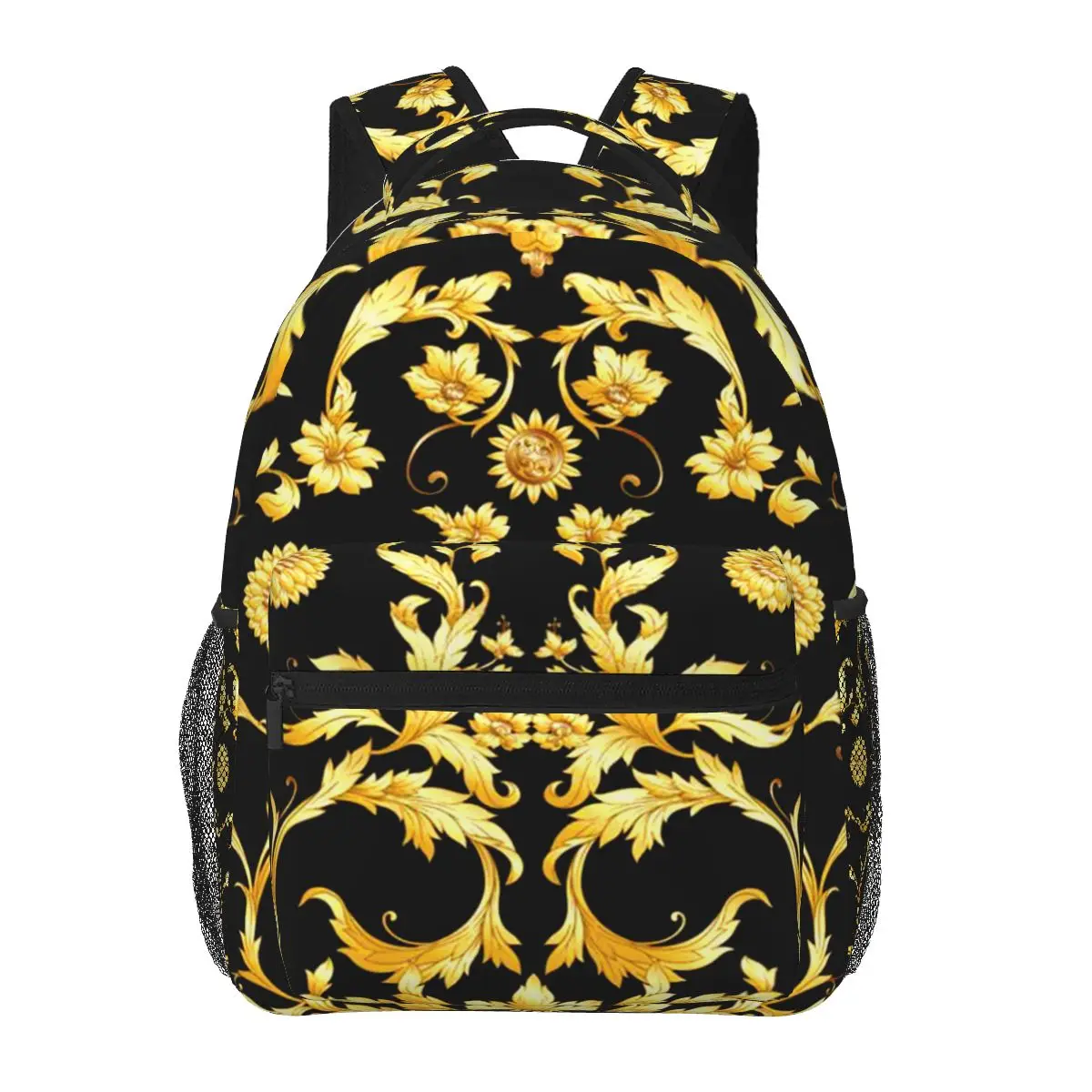 NOISYDESIGNS Golden Baroque Print Women Backpack mochila Student School Bag Soft Strap Laptop Rucksack Teenager Girl Schoolbags