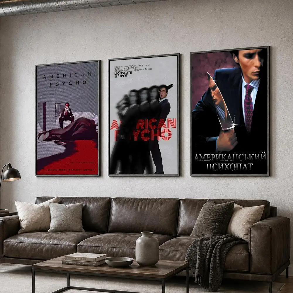 Movie American Psycho Horror Cult Cinema Poster  PP Self Adhesive Home Garage Dorm Bar Wall Decor Aesthetic Retro Gift