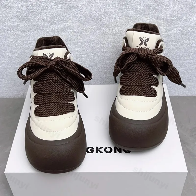 أحذية الأطفال عالية الجودة 2025 شتاء جديد الفتيات أفخم رشاقته أحذية قطنية مريحة خفيفة الوزن أزياء من الدانتل حتى أحذية رياضية