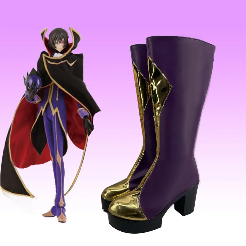 Anime Code Geass Zero Lelouch Boots Shoes Cosplay  Halloween Party Costume Accessories