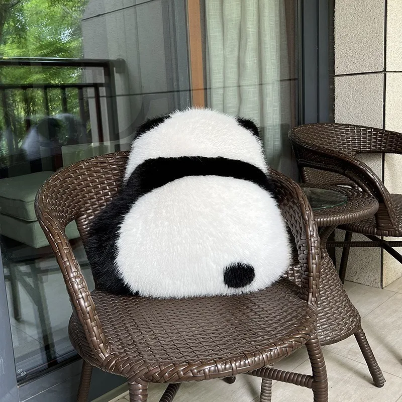 Cute Panda-Shaped Hug Eye-Covering Panda Pillows Sofa Bed Cushion with Lumbar Support Soft Hugging Suitable for Room Decor