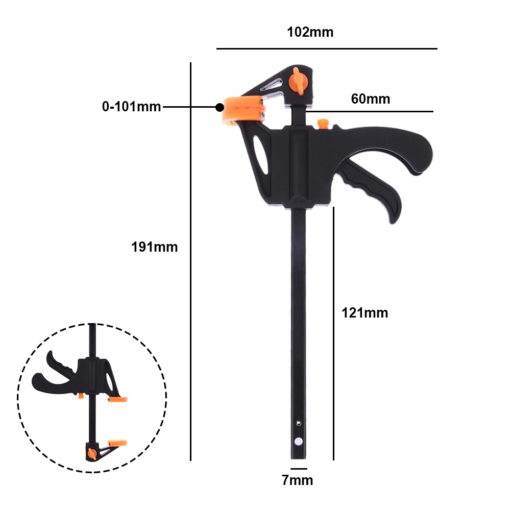 4 Inch F Type Clamp Clip Heavy Duty Woodworking F Clamp Ratchet Release Portable Practical Convenient  Carpenter Tool