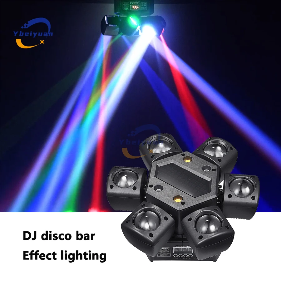 80W LED RGBW 4-in-1 Moving Head Light Beam Laser Strobe Pixel Light DMX512 with Remote Control DJ Disco Christmas Party Light