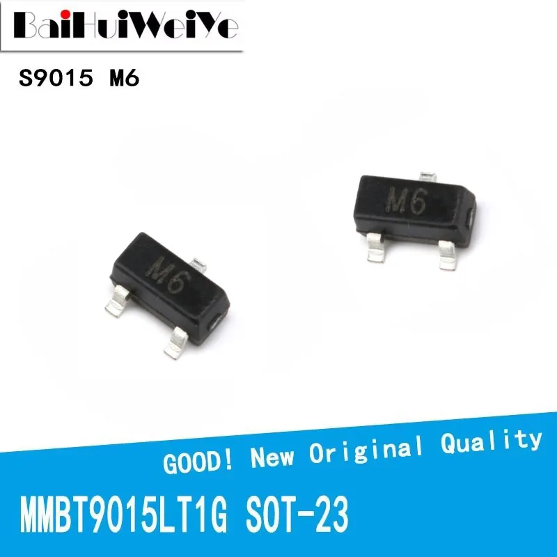 100PCS/LOT S9015 MMBT9015LT1G M6 MMBT9015 SOT-23 SOT SMD Transistor New Good Quality Chipset
