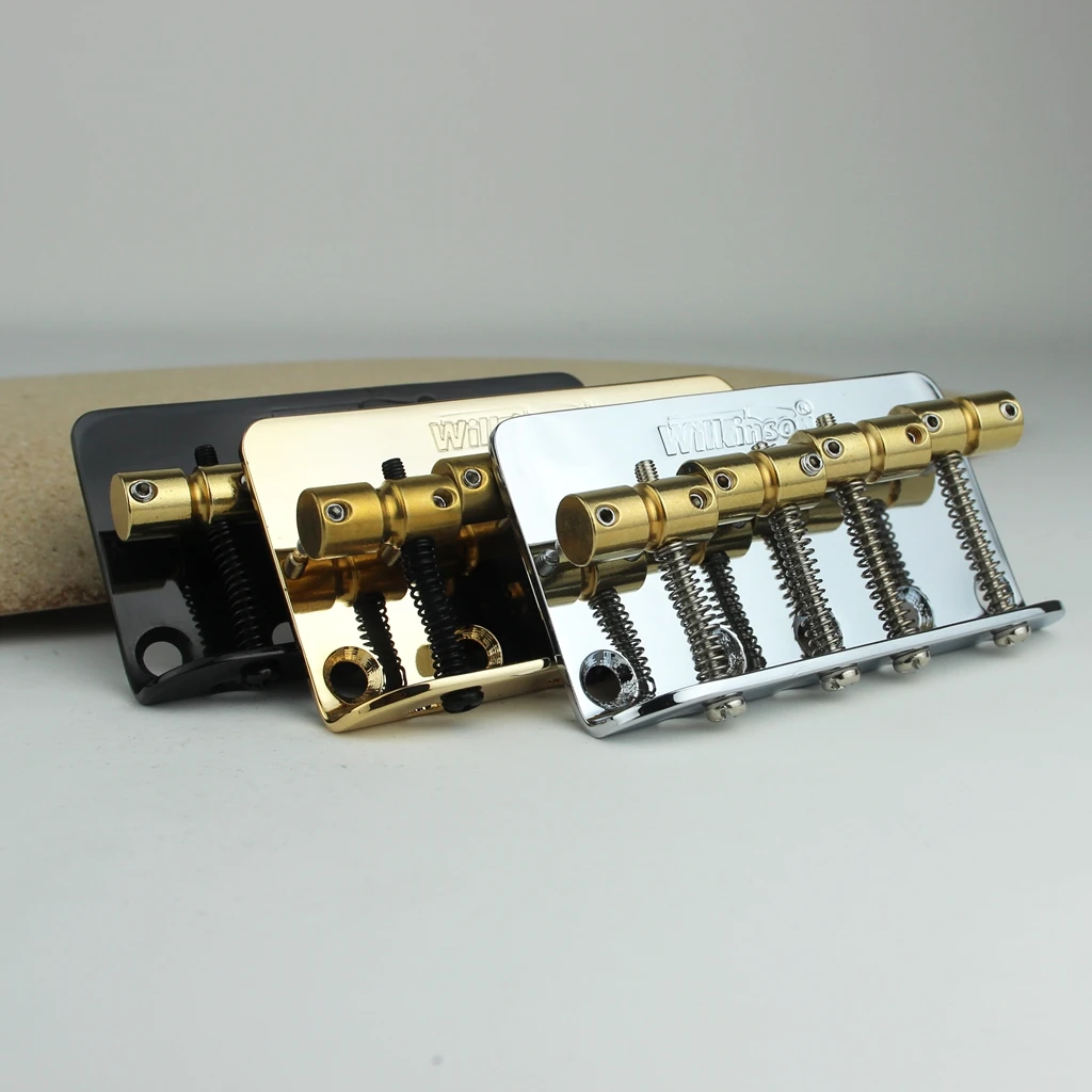 WBBC Bass Guitar Bridge Wilkinson Brass Saddles in Chrome Black or Gold